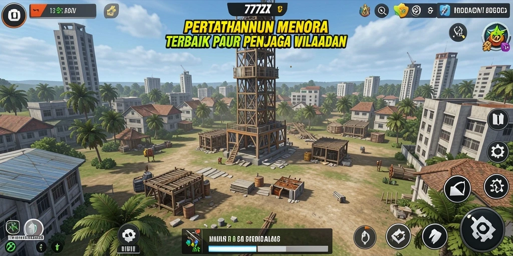 Tampilan menarik dari gameplay Tower Defense 777ZX yang menegangkan.