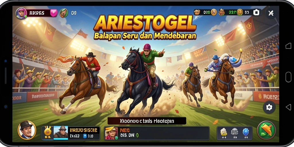 Tampilan gameplay dari ARIESTOGEL yang mendebarkan dengan mobil balap.