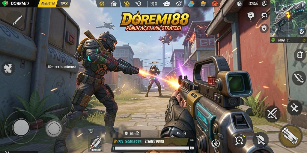Tampilan screenshot DOREMI88 yang menunjukkan aksi gameplay TPS yang seru.