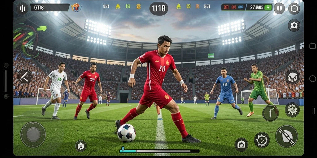 Screenshot GT108 menampilkan aksi seru dalam permainan olahraga.