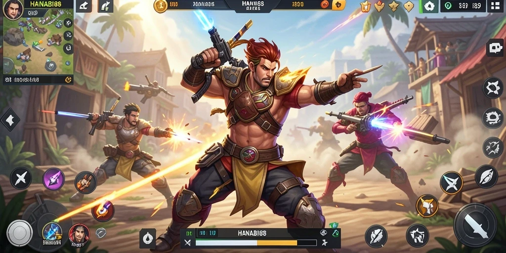 Tangkapan layar HANABI88 menampilkan aksi mendebarkan dalam pertempuran Battle Royale.