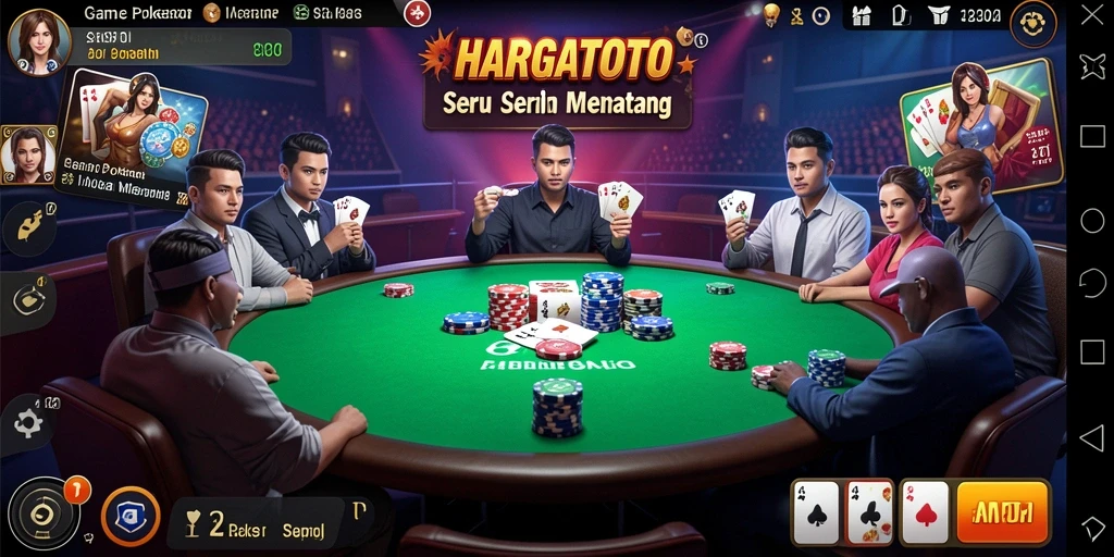 Tangkapan layar gameplay poker HARGATOTO yang seru dan menantang.
