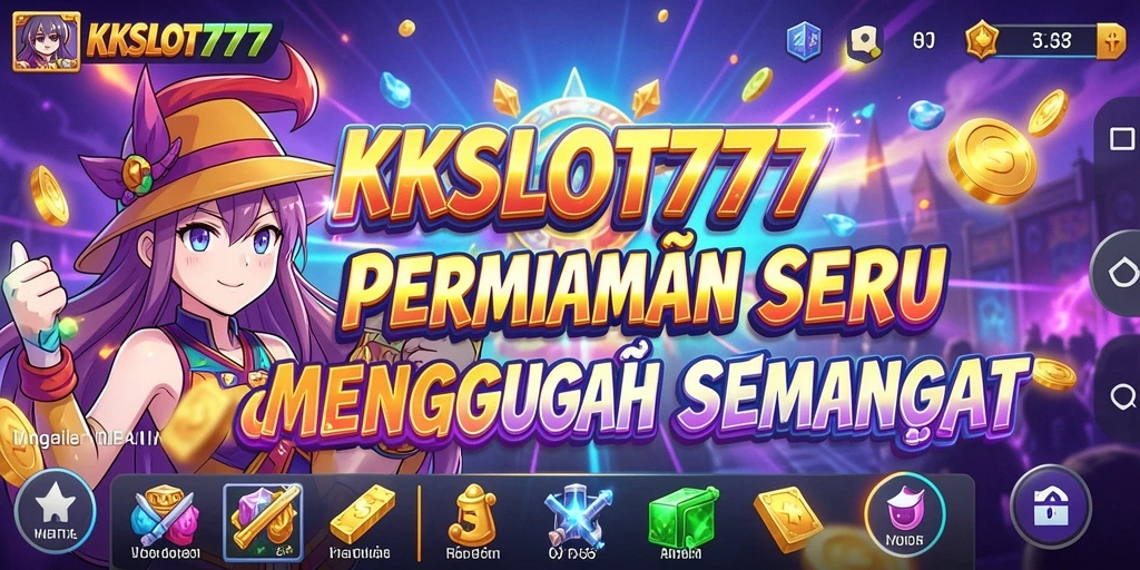 Tampilan gameplay seru KKSLOT777 dengan karakter anime yang menarik.