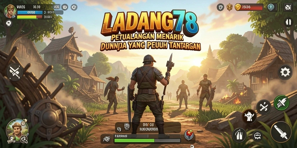 Screenshot LADANG78 menampilkan karakter dalam aksi berpetualang.