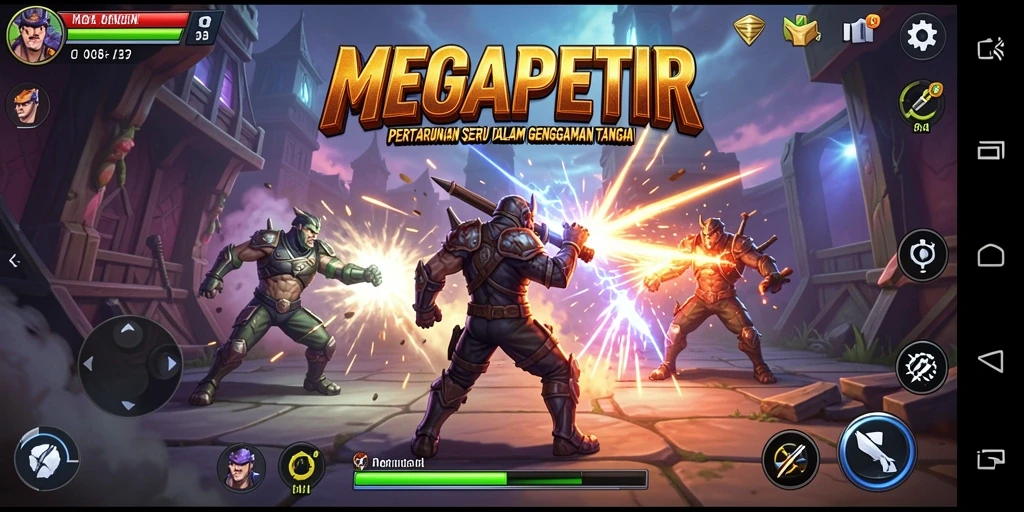 Gameplay Fighting yang intens di MEGAPETIR.