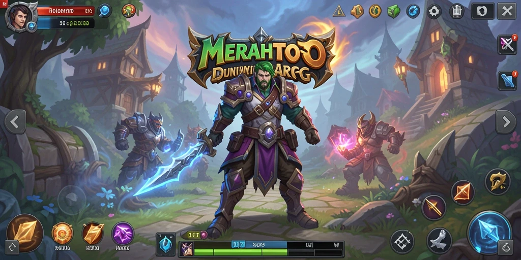 Gameplay seru MERAHTOTO yang menampilkan pertarungan epik dalam dunia fantasi.