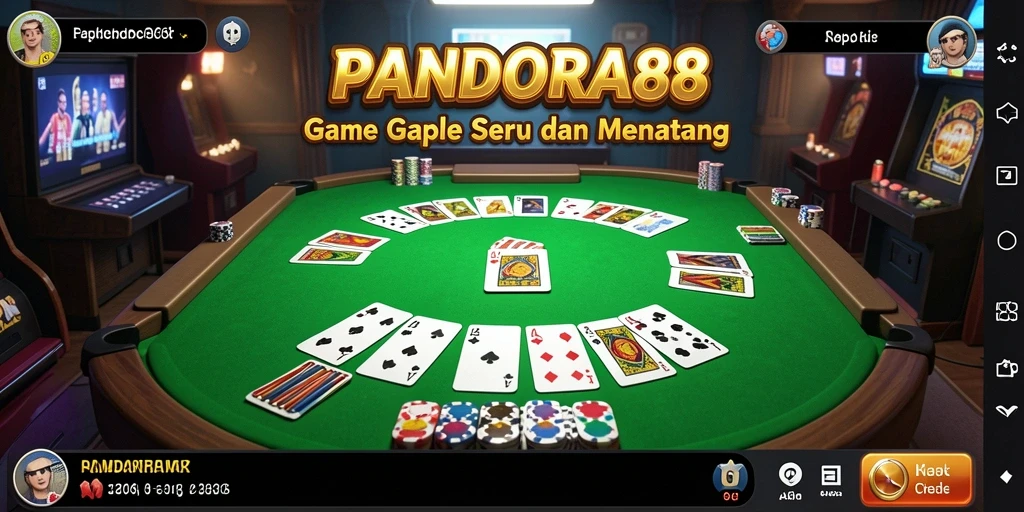 Tampilan utama PANDORA88 dengan gameplay Gaple yang seru dan menantang.