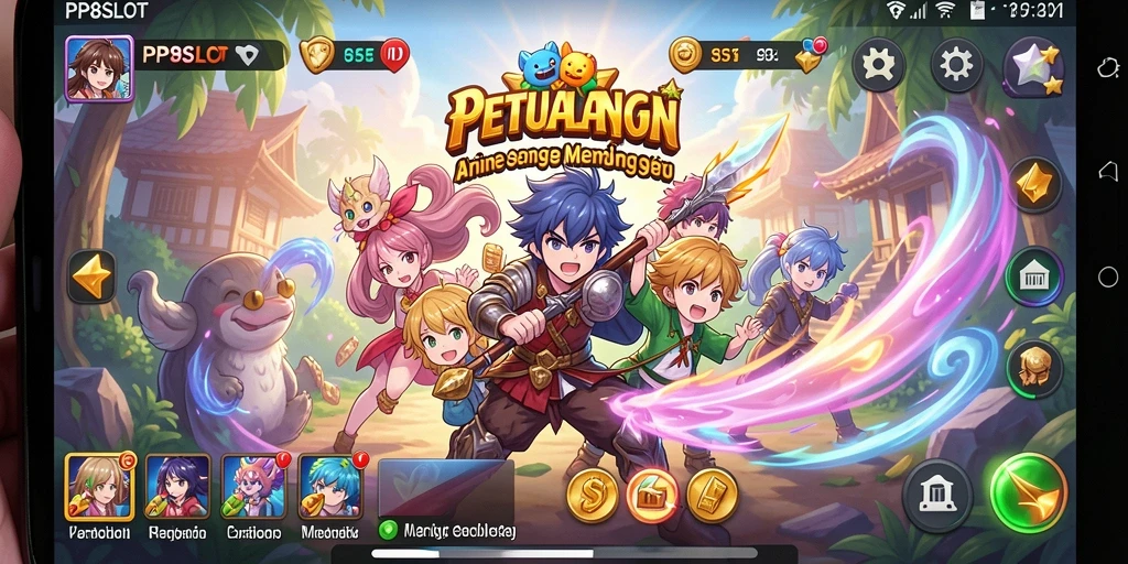 Tampilan gameplay menarik PP8SLOT dengan karakter anime hidup.