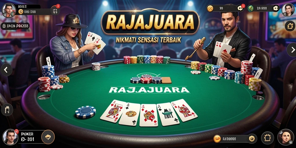 Tampilan gameplay poker yang memukau di RAJAJUARA.