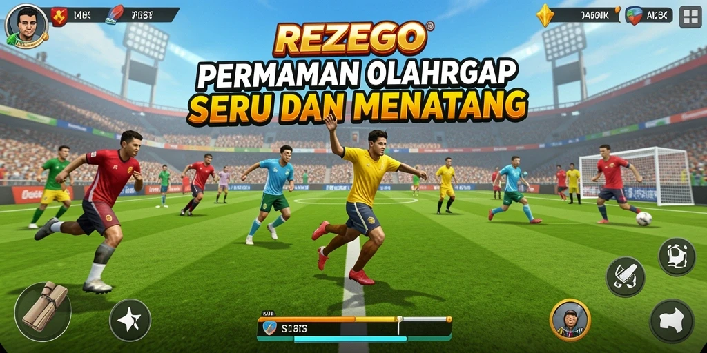 Tampilan gameplay REZEGO yang menarik dan dinamis.