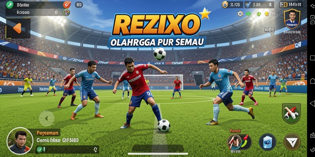 Tampilan gameplay menarik dari REZIXO menampilkan berbagai olahraga seru.