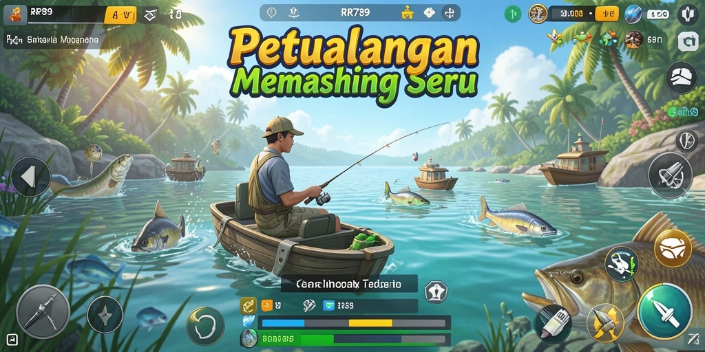 Tampilan gameplay RR789 yang menampilkan aksi memancing seru.