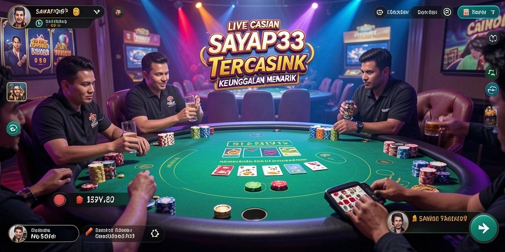 Screenshot utama dari gameplay Live Casino yang seru dan interaktif.