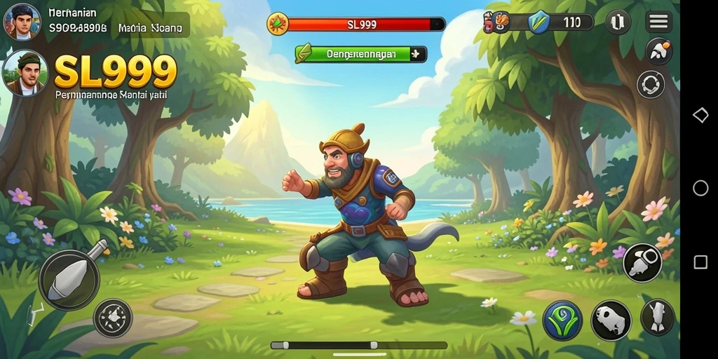 Tampilan gameplay SL999 yang penuh warna dan menyenangkan.