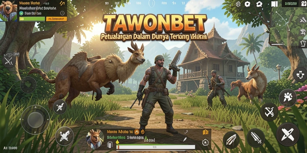 Screenshot utama TAWONBET menampilkan pengalaman gameplay Open World yang mendalam.