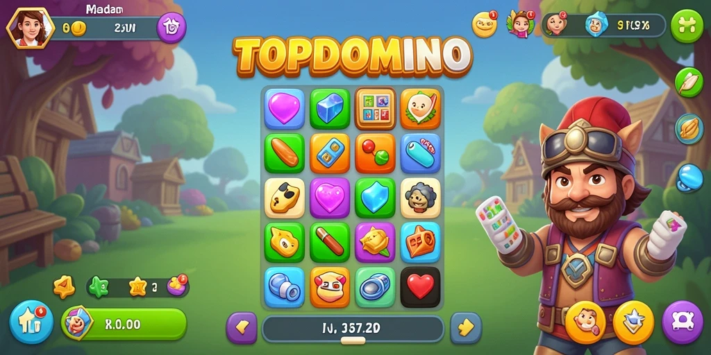 Tampilan gameplay seru yang melibatkan kombinasi domino.