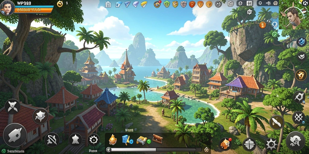 Gameplay WP888 yang menampilkan eksplorasi dunia terbuka dengan detail fantastis.